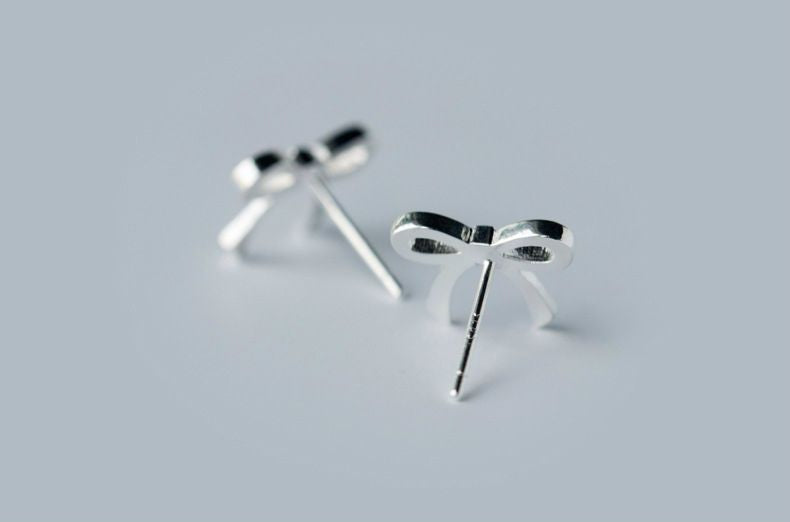 Bow Silver 925 Sterling Earring
