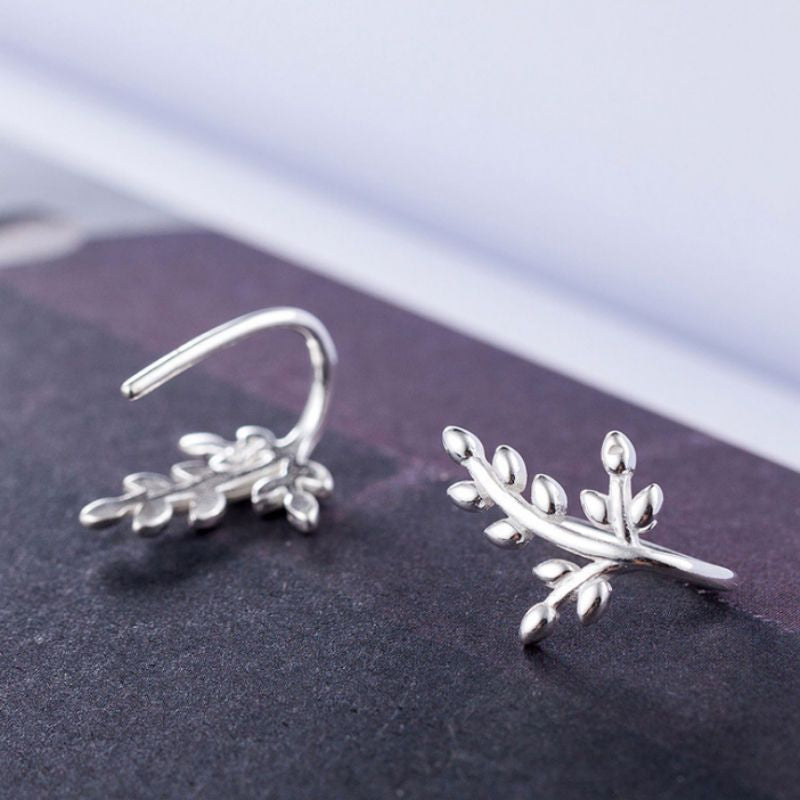 Sterling Silver Earring 925 Leaf