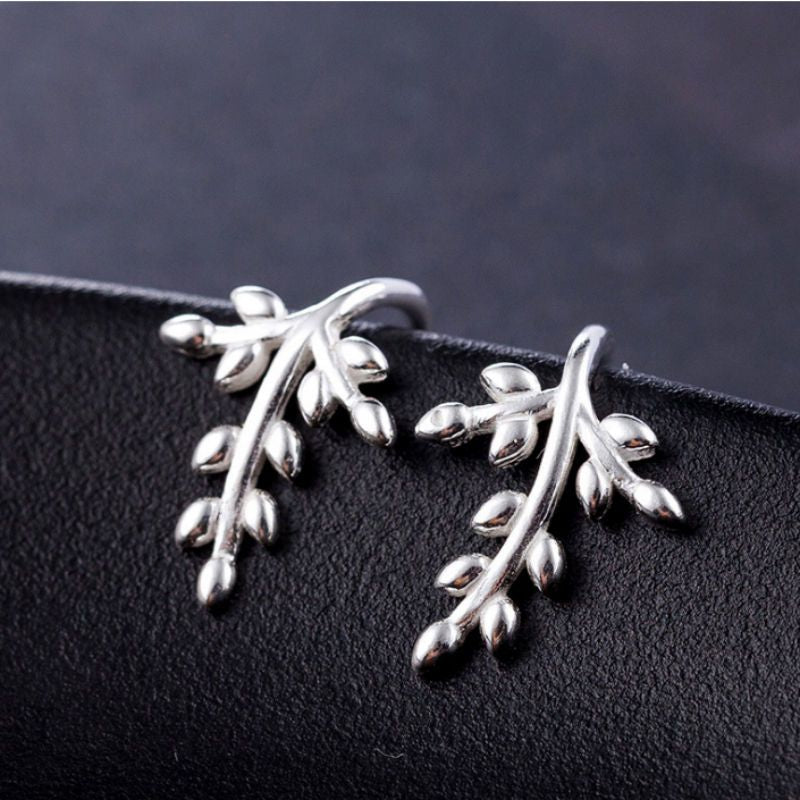 Sterling Silver Earring 925 Leaf