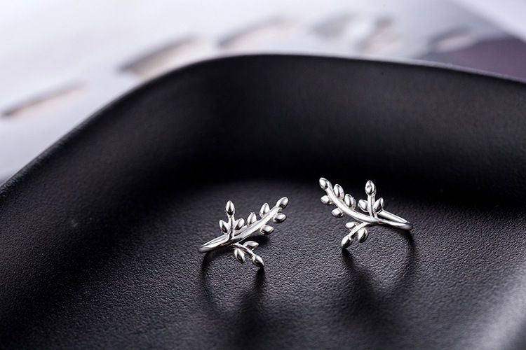 Sterling Silver Earring 925 Leaf
