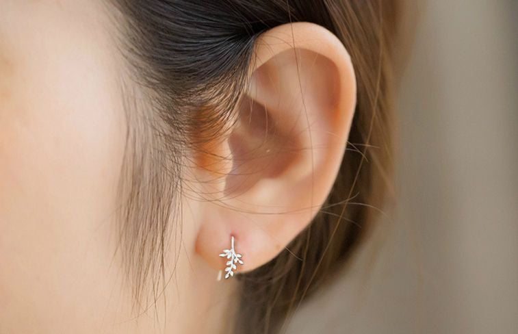 Sterling Silver Earring 925 Leaf