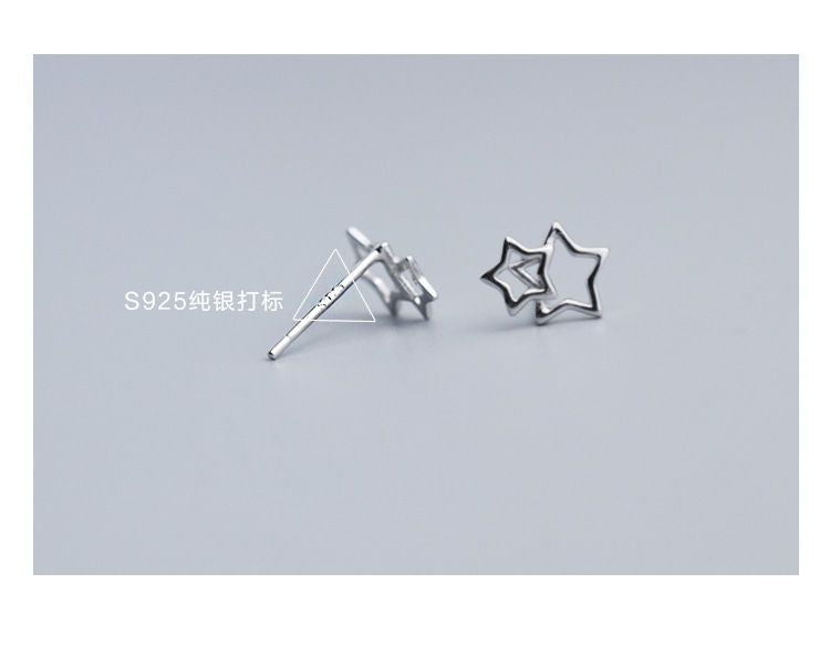 Star Earring Sterling Double Silver 925