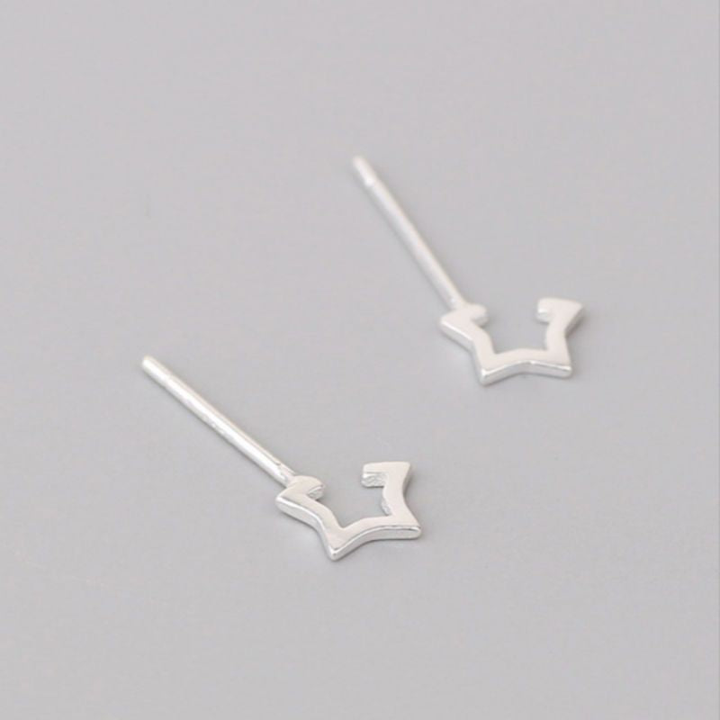 925 Silver Sterling Earring Star Open