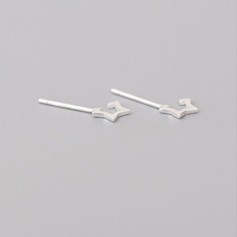 925 Silver Sterling Earring Star Open