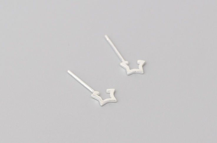 925 Silver Sterling Earring Star Open