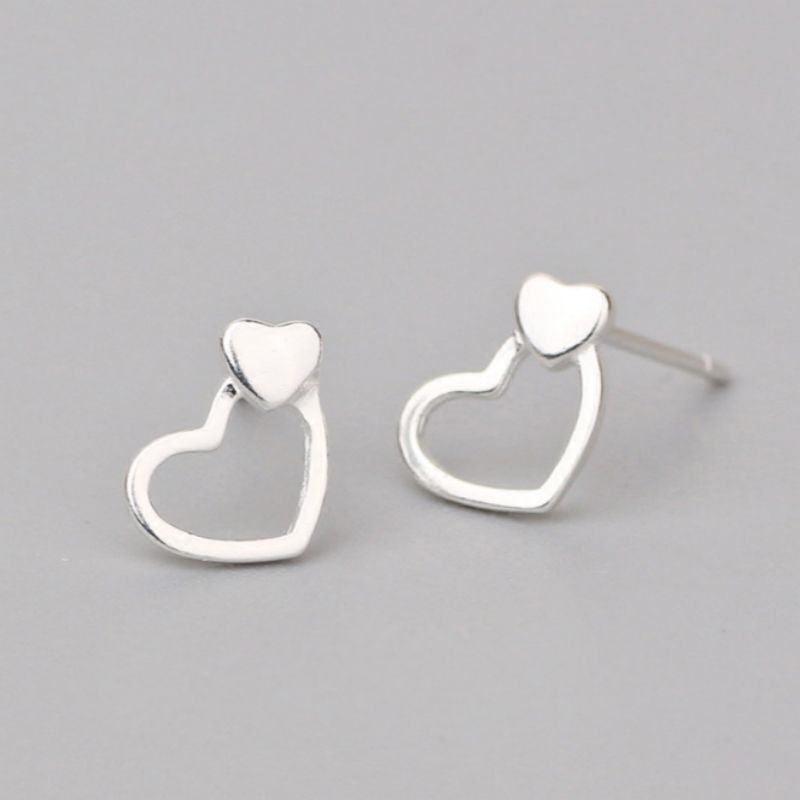 Heart Silver Sterling 925 Earring