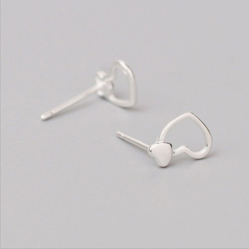 Heart Silver Sterling 925 Earring