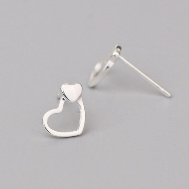 Heart Silver Sterling 925 Earring