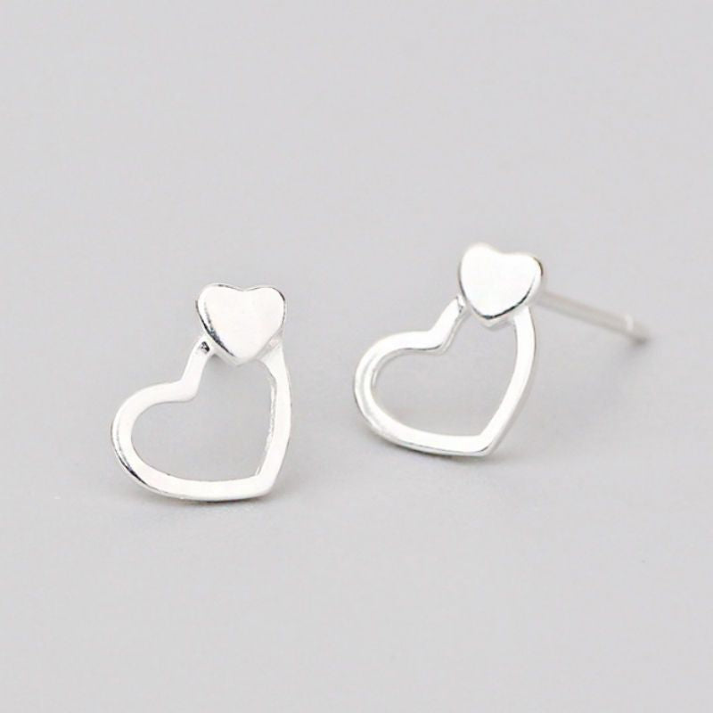 Heart Silver Sterling 925 Earring