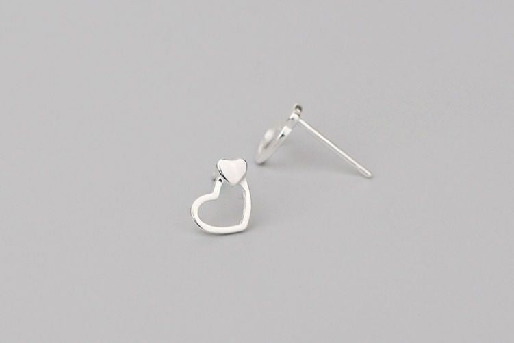 Heart Silver Sterling 925 Earring