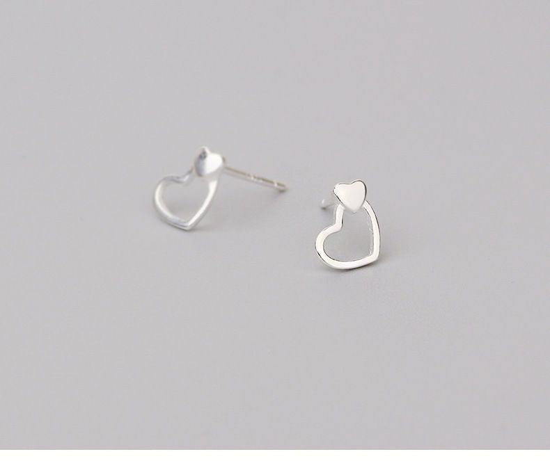 Heart Silver Sterling 925 Earring