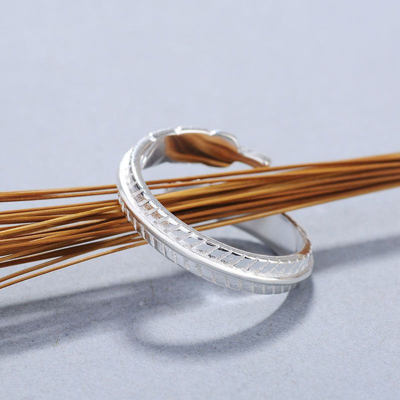 Ring Sterling Open Silver 925 Feather