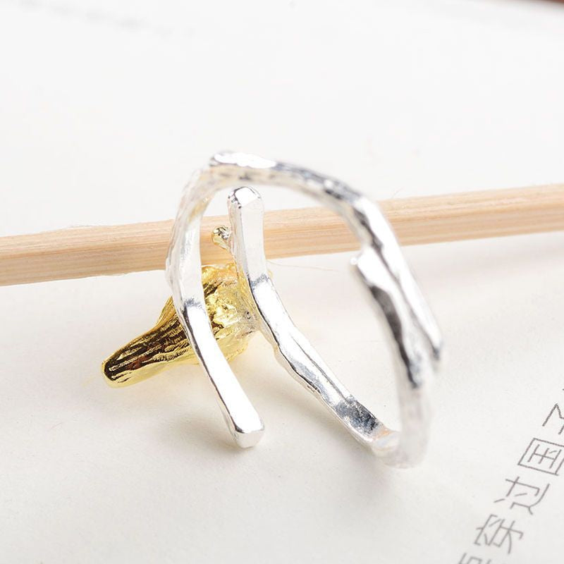 Silver Bird 925 Gold Open Plated Ring Sterling