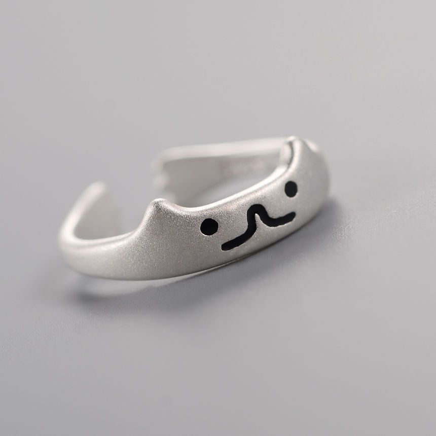 Silver Sterling Open 925 Cat Ring