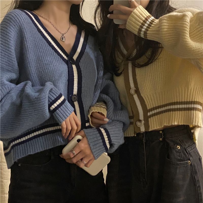 Contrast Trim Cardigan