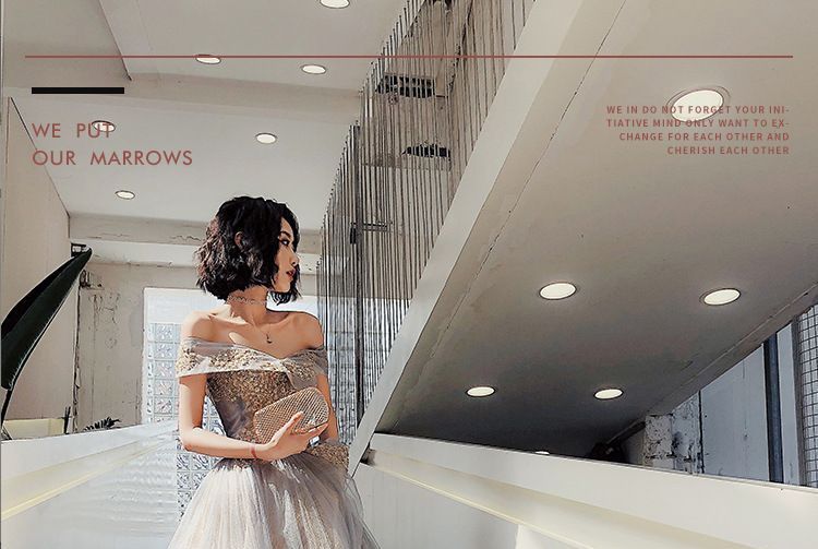 Off-Shoulder Embroidered Gown A-Line