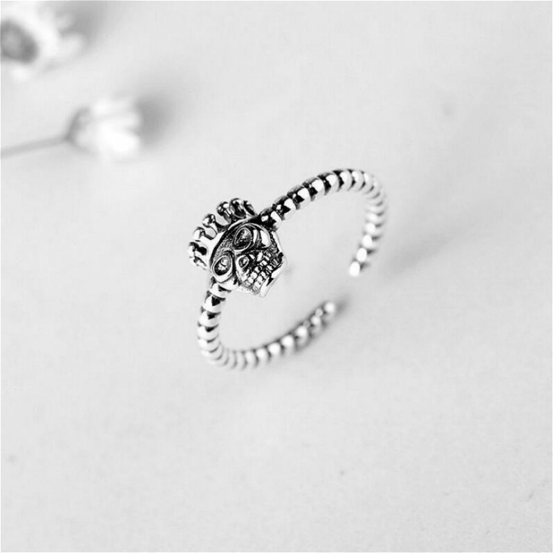 Silver Ring Skull Open Sterling