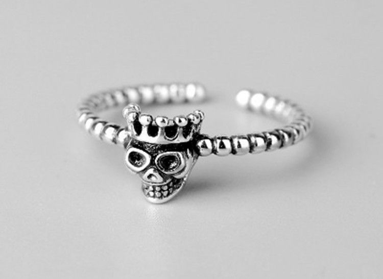 Silver Ring Skull Open Sterling