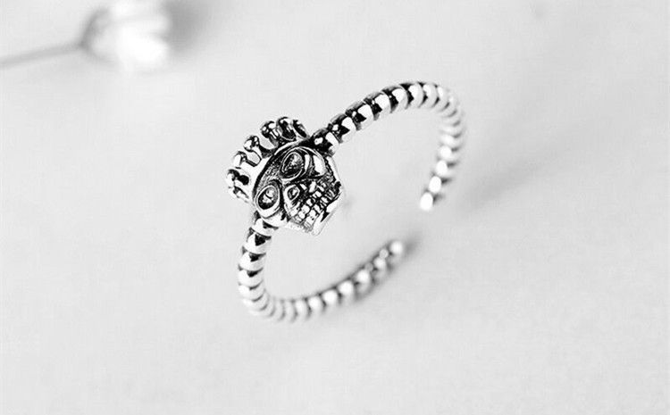 Silver Ring Skull Open Sterling