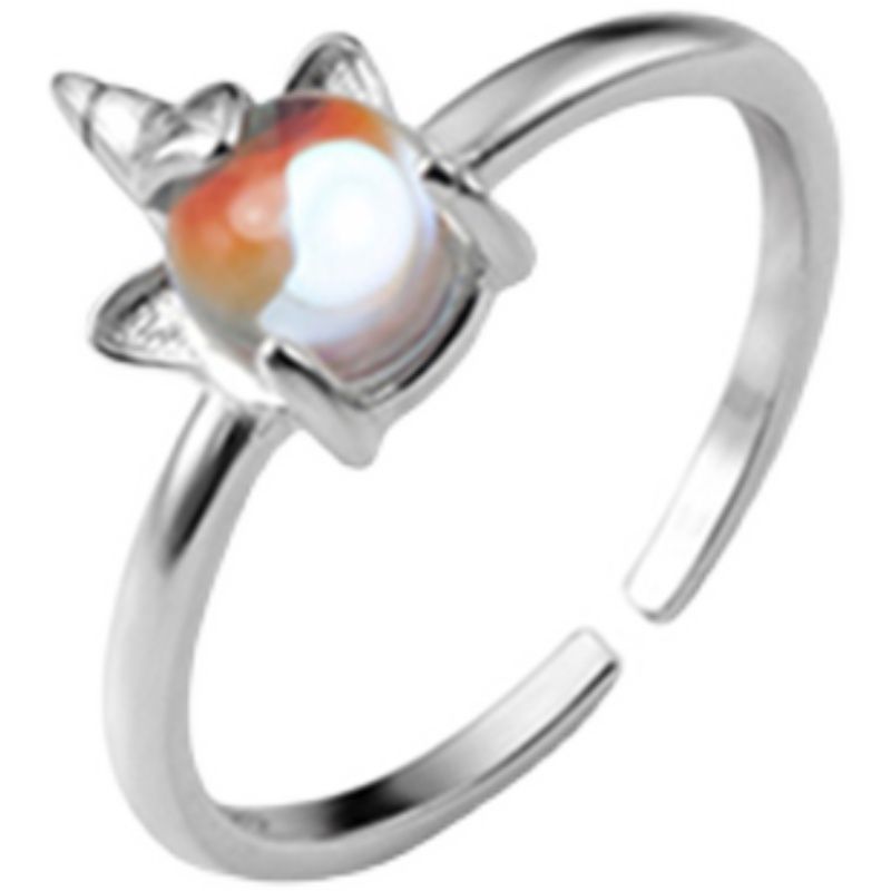 Open Ring Unicorn Silver Sterling