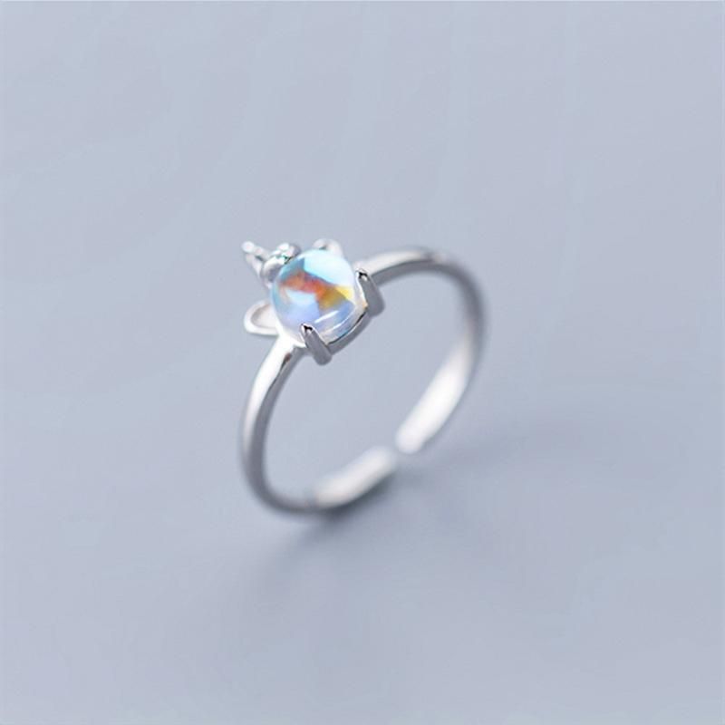 Open Ring Unicorn Silver Sterling