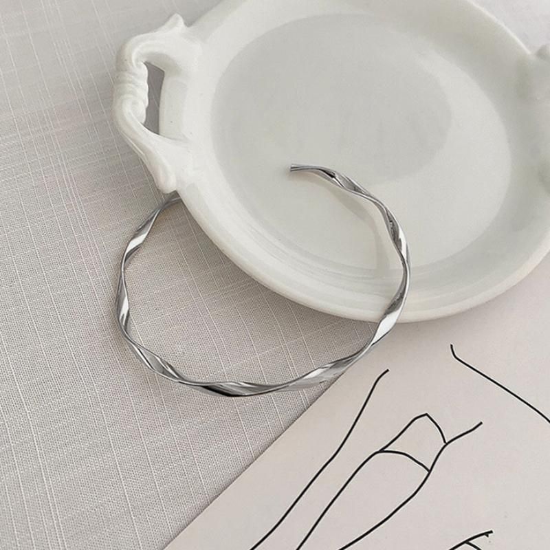 Twisted Bangle Open Silver Sterling