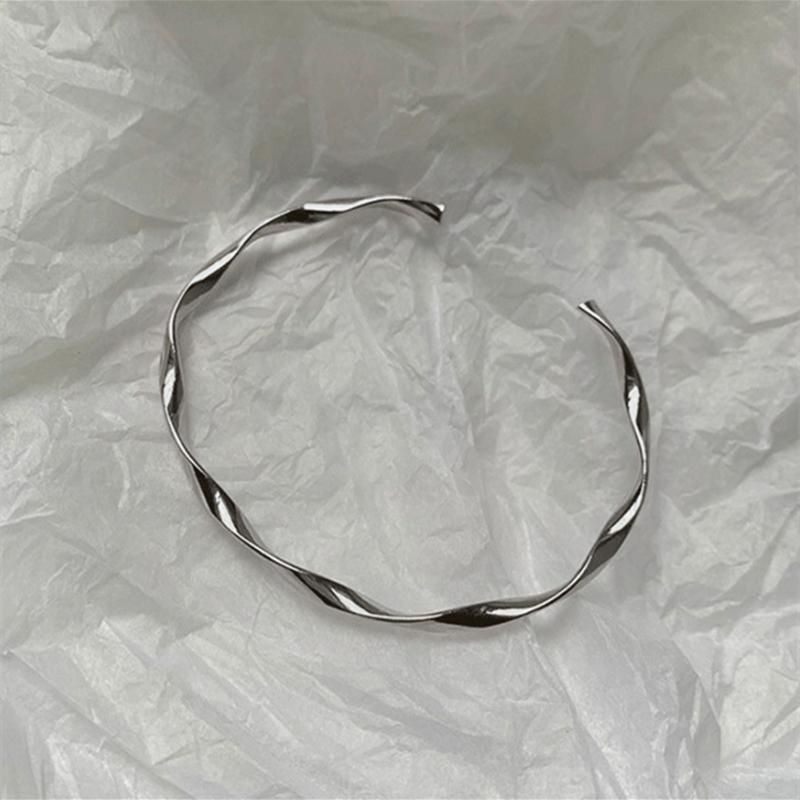 Twisted Bangle Open Silver Sterling