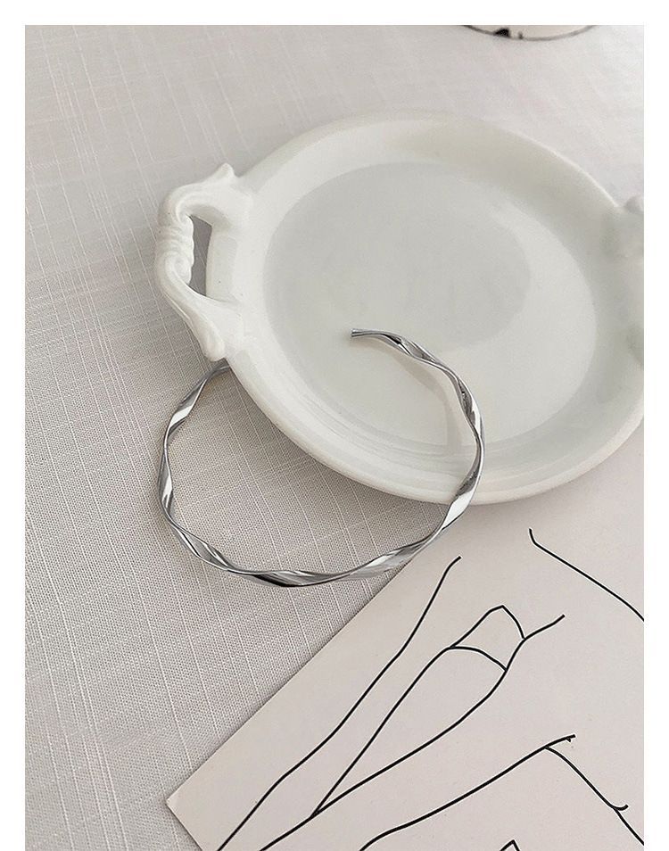 Twisted Bangle Open Silver Sterling