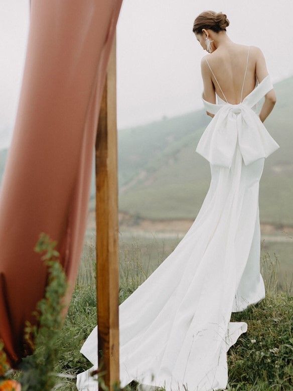 Wedding Cold-Shoulder Gown Sheath