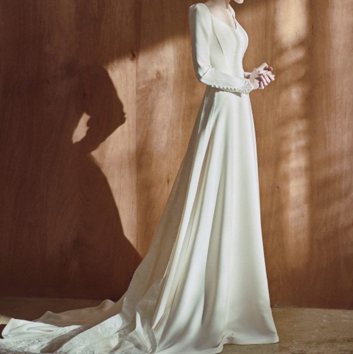 Wedding A-Line Long-Sleeve Gown