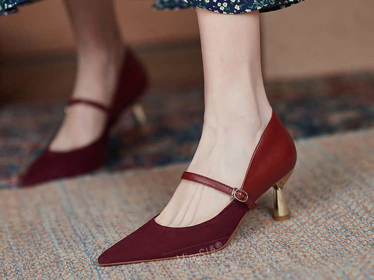Jane Pumps Mary Stiletto Heel Pointy-Toe