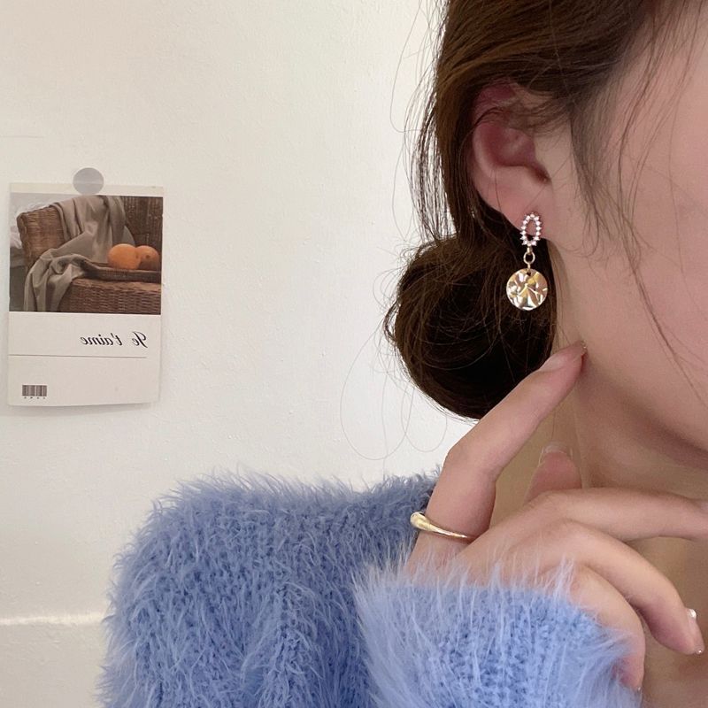 Floral Drop / Rhinestone Clip-On Earring