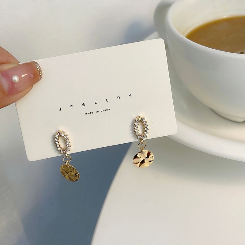 Floral Drop / Rhinestone Clip-On Earring