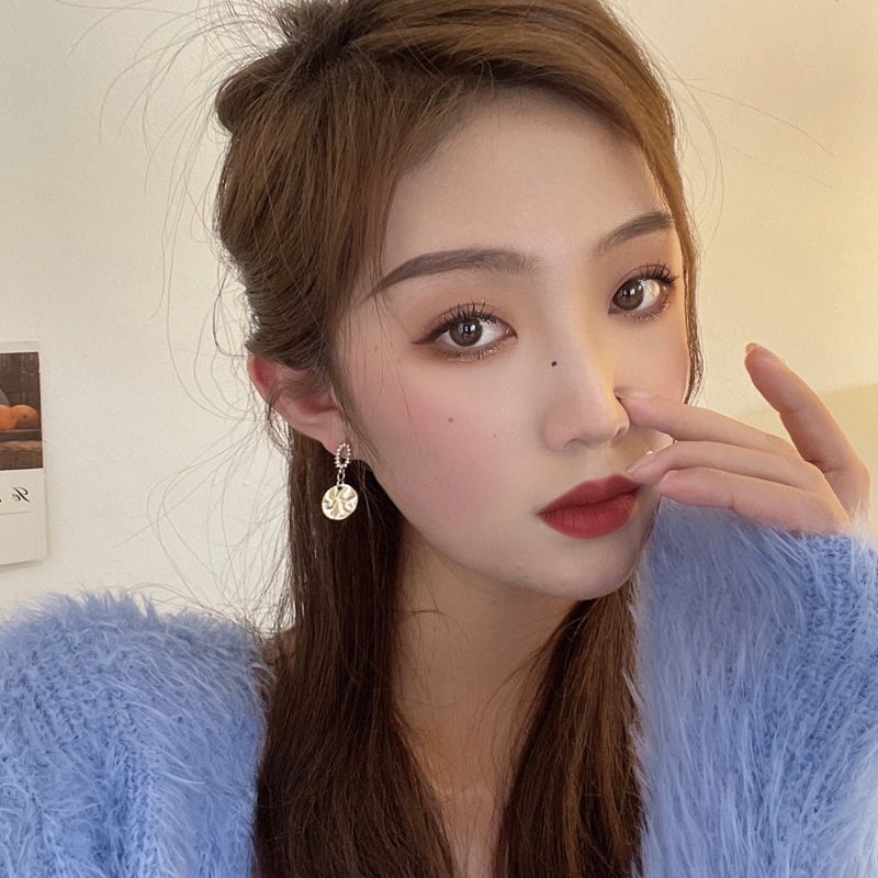 Floral Drop / Rhinestone Clip-On Earring