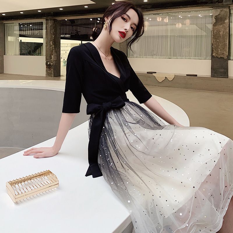 Elbow-Sleeve A-Line Sequined Gown (Various Evening Designs)