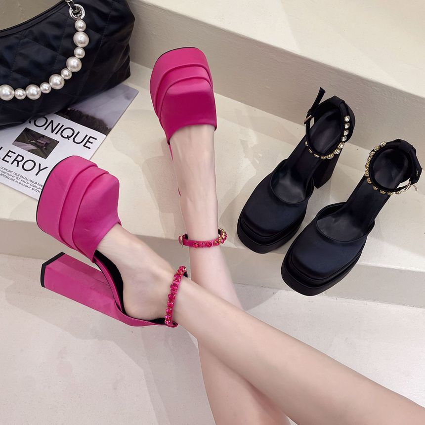 Platform Sandals Chunky-Heel