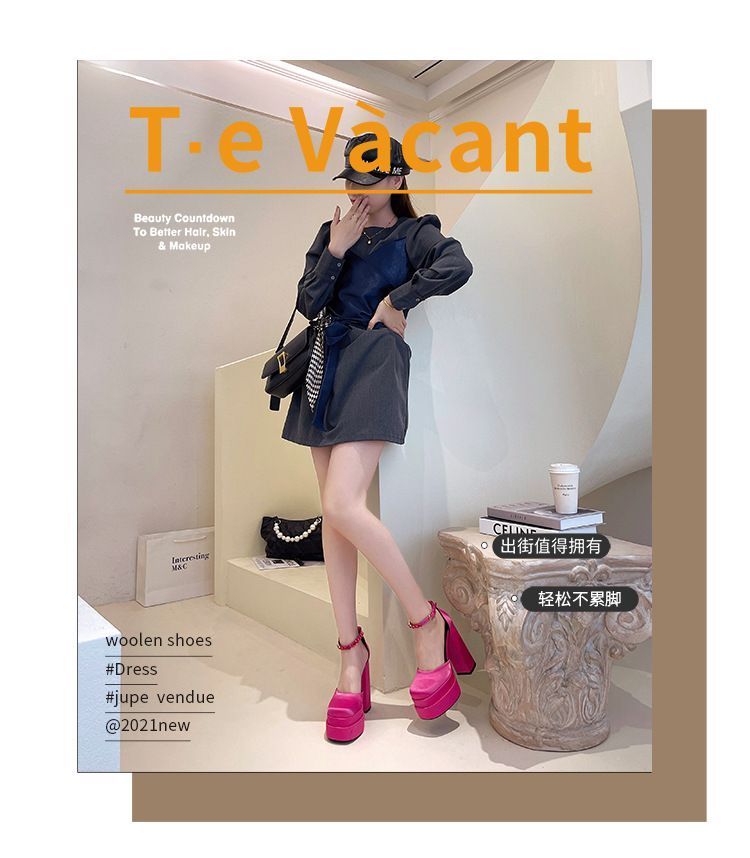 Platform Sandals Chunky-Heel