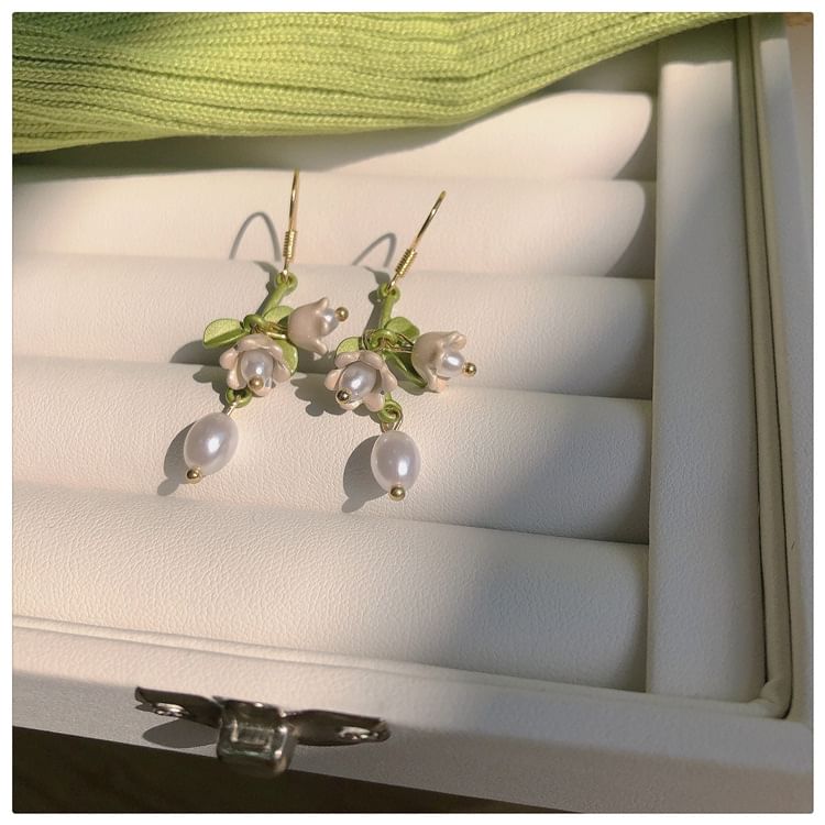 Necklace Flower Bracelet Stud / Earring Hook Pearl Faux