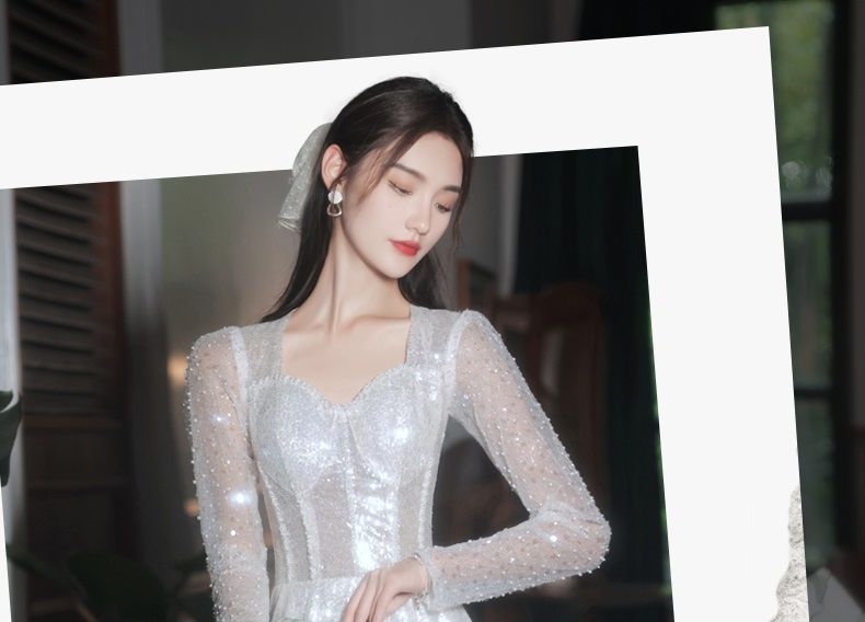 A-Line Sequin Gown Evening