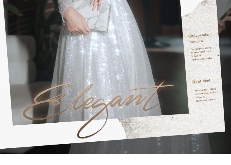 A-Line Sequin Gown Evening