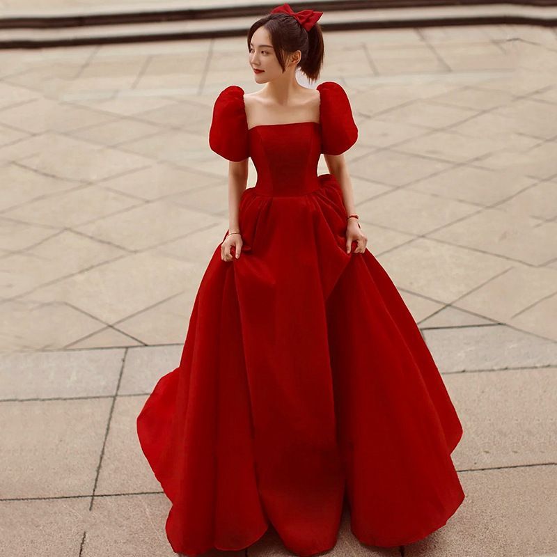 Gown Square-Neck Evening A-Line