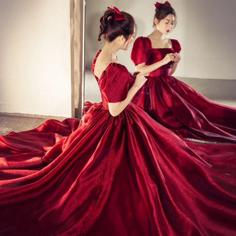 Gown Square-Neck Evening A-Line