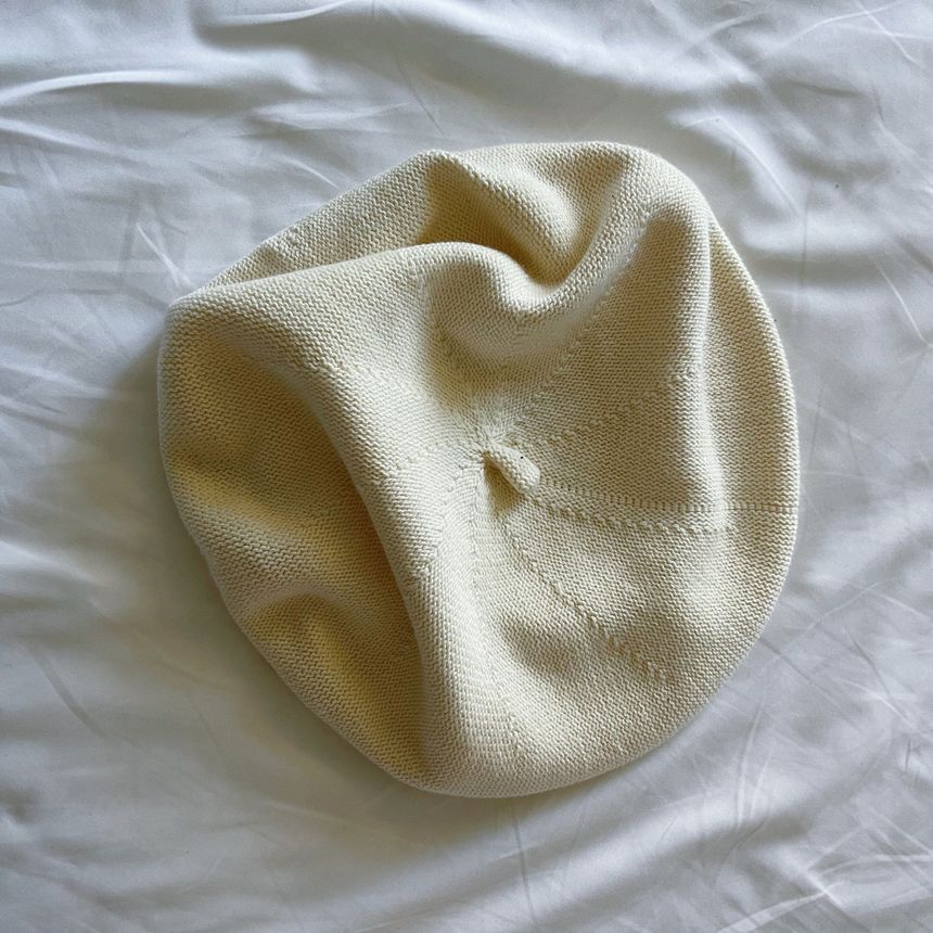 Beret Linen Hat Plain Cotton