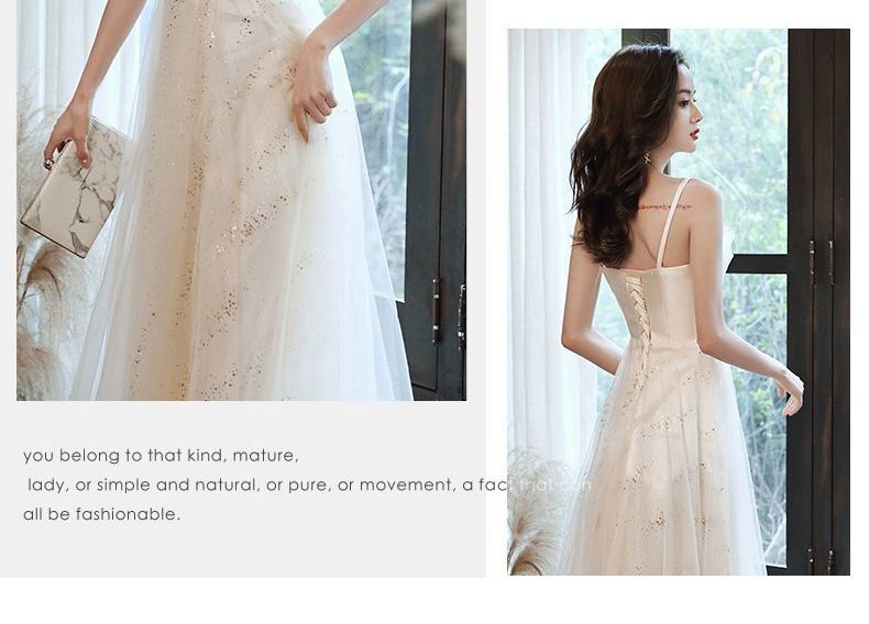 (Various Gown Mesh Evening Designs) A-Line Spaghetti-Strap