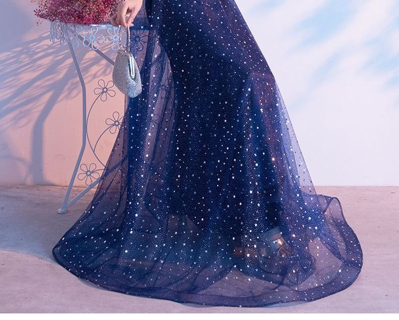 Bell-Sleeve Evening Sequined Gown A-Line