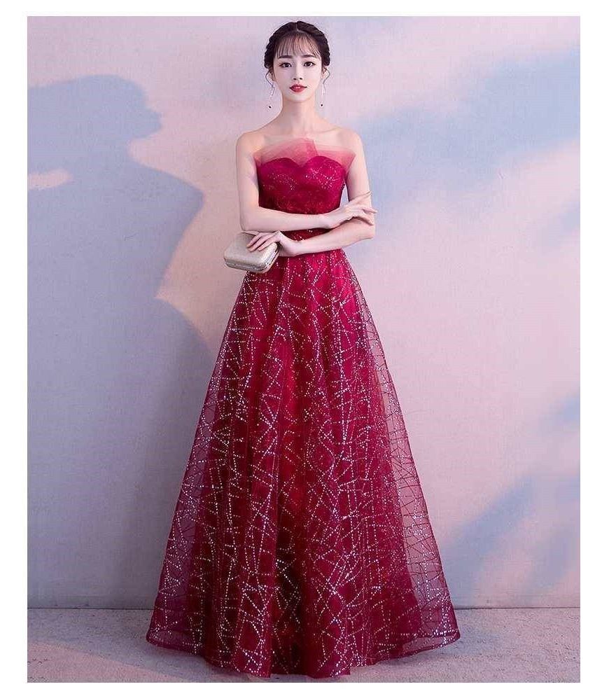 Gown Mesh Evening Glitter Maxi Strapless