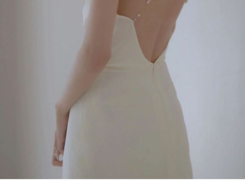 Wedding Halter A-Line Gown Backless