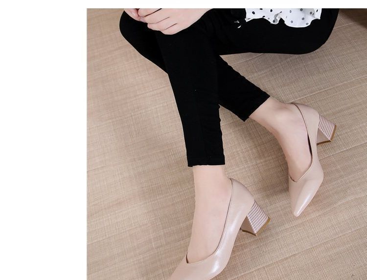 Pumps Pointy-Toe Chunky-Heel