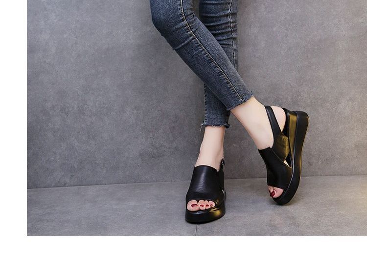 Peep-Toe Slingback Platform Sandals Wedge-Heel