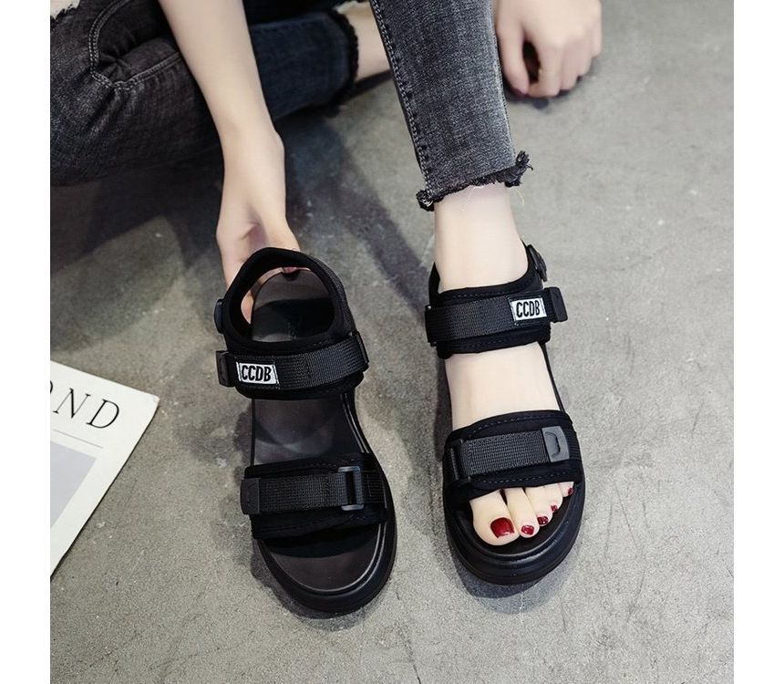 Sandals Heel Strap Platform Adhesive Wedge